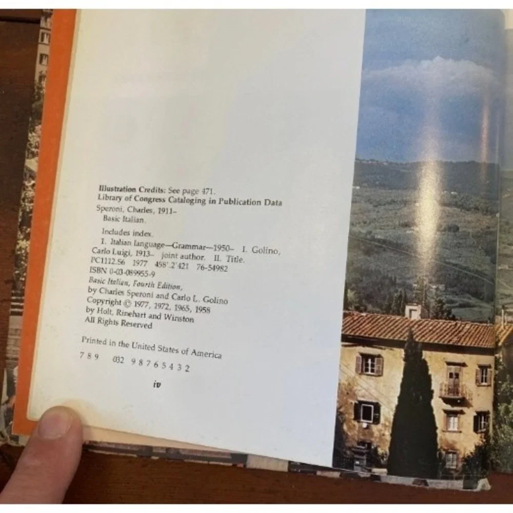 Basic‎ Italian Speroni Golino Fourth Edition 1977 Language Travel